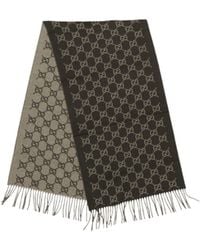 Gucci - Monogrammed Fringed Scarf - Lyst