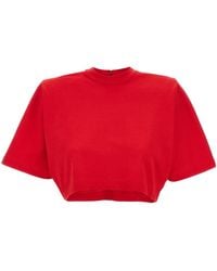 Pinko - Crewneck Cropped T-Shirt - Lyst