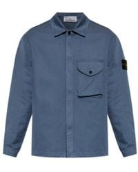 Stone Island - Logo Patch Button Jacket - Lyst