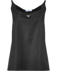 Prada - V-Neck Satin Camisole Top - Lyst