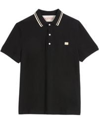 Valentino - Logo Embroidered Straight Hem Polo Shirt - Lyst
