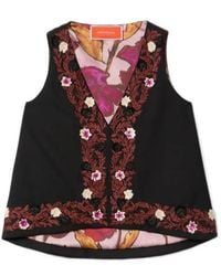 La DoubleJ - Scala Floral V-Neck Top - Lyst