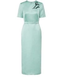 Erdem - Floral Belted Duchesse Satin Midi Dress - Lyst
