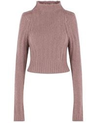 Rick Owens - Cropped Mock-Neck Knitted Top - Lyst