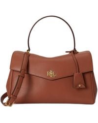 Ralph Lauren - Medium Farrah Leather Soft Satchel Bag - Lyst