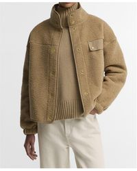 Barbour - Cropped Standcollar Sherpa Jacket - Lyst