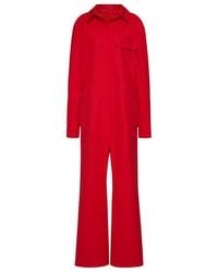 Valentino - Compact Popeline Jumpsuit - Lyst