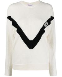 RED Valentino - Logo-Print Knitted Jumper - Lyst