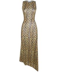 Marine Serre - Snake-Print Asymmetric Dress - Lyst