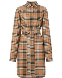 Burberry - Kari Vintage Checked Tie-Waist Shirt Dress - Lyst