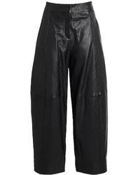 MAX&Co. - High-Waisted Straight-Leg Leather Pants - Lyst