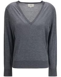 Loulou de Saison - Julio Fine V-Neck Knitted Sweater - Lyst