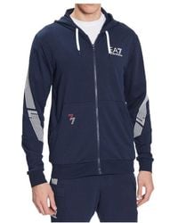 EA7 - Hooded Zipper Hoodie - Lyst