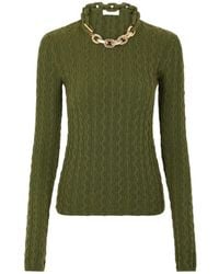 Rabanne - Rabanne Chain-Detail High Neck Jumper - Lyst