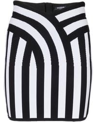 Balmain - Figure-Hugging Knitted Mini Skirt - Lyst