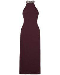 Brunello Cucinelli - Embellished Halter Neck Dress - Lyst