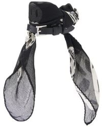 McQueen - Skull-Print Silk Bracelet - Lyst
