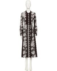 Valentino - All-Over Floral Printed Pussy-Bow Maxi Dress - Lyst