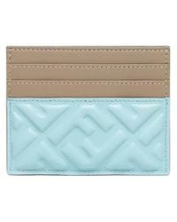 Fendi - Light Nappa Leather Flat Card Case With Ff Motif - Lyst