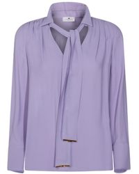 Elisabetta Franchi - V-Neck Regular Fit Blouse - Lyst