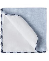 Brunello Cucinelli - Striped-Trim Silk Pocket Square - Lyst