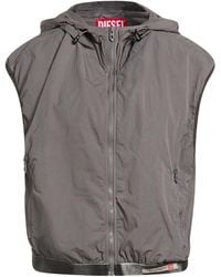DIESEL - Solid Color Sleeveless Hooded Coat - Lyst