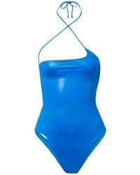 The Attico - Coated Halterneck Swimsuit - Lyst