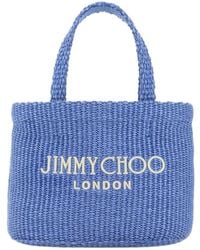 Jimmy Choo - Logo Embroidered Woven Tote Bag - Lyst