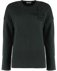 P.A.R.O.S.H. - P.A.R.O..H. Flower-Embellished Crewneck Ribbed Jumper - Lyst