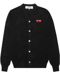 COMME DES GARÇONS PLAY - V-Neck Double-Heart Wool Sweater - Lyst