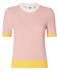 Fendi - Ff Jacquard Short Sleeved Jumper - Lyst