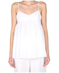 Aspesi - Ruffle Detailed V-Neck Top - Lyst