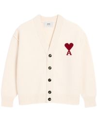 Ami Paris - Ami De Coeur V-Neck Cardigan - Lyst