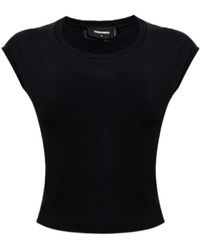 DSquared² - Wing-Sleeved Cropped Top - Lyst