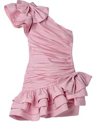 Alessandra Rich - Ruched Taffeta Mini Dress - Lyst