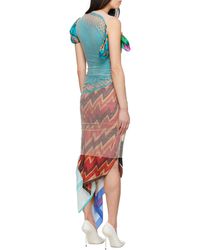 Marine Serre - Scarf-Detailed Asymmetric Midi Dress - Lyst