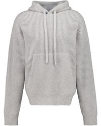 Palm Angels - Curved-Logo Ribbed-Knit Hoodie - Lyst