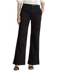 Ralph Lauren - Cotton Chino Flared Trousers - Lyst