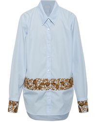Dries Van Noten - Embroidered Cotton Poplin Shirt - Lyst