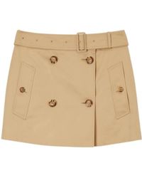 Burberry - Belted-Waist Mini Skirt - Lyst