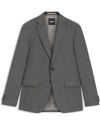 BOSS - Micro-Patterned Slim-Fit Jacket - Lyst