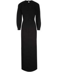Saint Laurent - Cut-Ou Back Knot Detailed Maxi Dress - Lyst