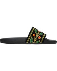 CASABLANCA - Laurel Terry Embroidered Slides - Lyst
