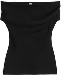 TOTEME - Totême Off-Shoulder Knitted Top - Lyst