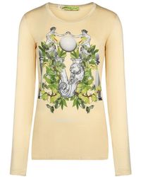 Versace - T-Shirt With Round Neck And Long Sleeves - Lyst
