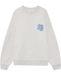 Anine Bing - Miles Logo-Print Crew-Neck Cotton Sweatshirt - Lyst