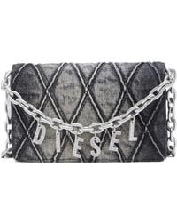 DIESEL - Charm-D Embellished Strap Denim Wallet - Lyst