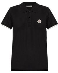 Moncler - Logo Patch Short-Sleeved Polo Top - Lyst