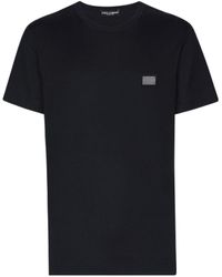 Dolce & Gabbana - Crewneck Cotton T-Shirt With Logo - Lyst