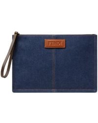 Fendi - Ff Medium Flat Pouch - Lyst